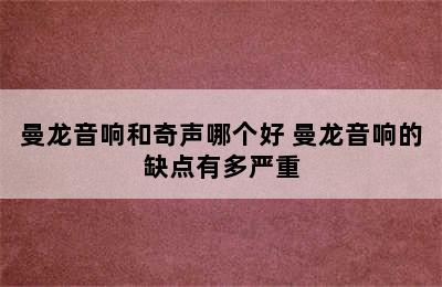 曼龙音响和奇声哪个好 曼龙音响的缺点有多严重